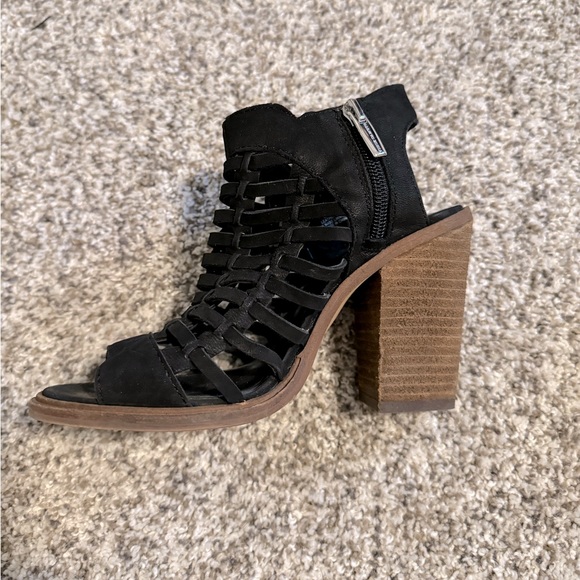 Vince Camuto Suede Zip Black Bootie Heels - 5 - Picture 5 of 9